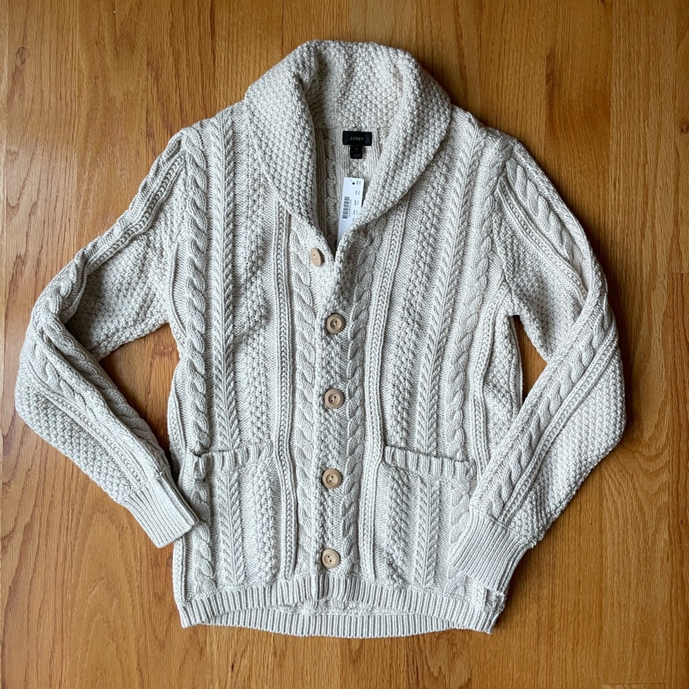NWT J. Crew Cotton Shawl Cardigan Sz S